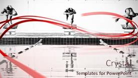  Presentation with design - PPT layouts consisting of grey-line-design-against-swimmers background and a lemonade colored foreground