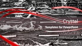  Presentation with swimming pool - Presentation theme featuring grey-line-design-against-swimmers background and a dark gray colored foreground