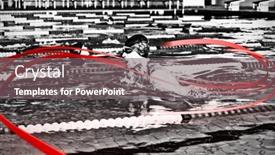  Presentation with swimming pool - Slide deck enhanced with grey-line-design-against-swimmers background and a  colored foreground