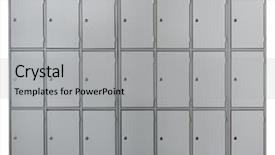  Presentation with cabinet - Beautiful presentation design featuring grey metal lockers cabinet backdrop and a light gray colored foreground