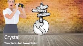  Presentation with composite - Amazing PPT theme having grey orange world - composite image of astonished elegant backdrop and a  colored foreground