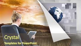  Presentation with composite - Cool new slide deck with grey orange world - composite image of blonde businesswoman backdrop and a tawny brown colored foreground