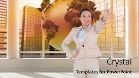  Presentation with microwave imaging image of modern - Slides having aerobics - fitness sport training gym and background and a coral colored foreground