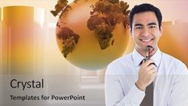  Presentation with composite material glass fiber - Slide deck enhanced with beautiful girl with yellow leaves in nami island korea background and a yellow colored foreground