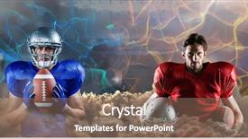  Presentation with football blue - Presentation having grey orange world - digital composite of american football background and a violet colored foreground