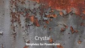  Presentation with container - Beautiful slide deck featuring grey-paint-peeling-off-metal backdrop and a gray colored foreground