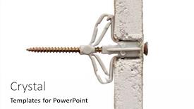  Presentation with white sheet - Colorful slide set enhanced with grey-plastic-butterfly-type-dowel backdrop and a white colored foreground