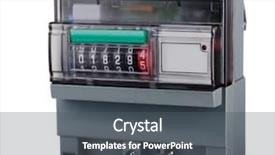  Presentation with electric meter - Audience pleasing presentation theme consisting of grey plastic electric meter isolated backdrop and a dark gray colored foreground