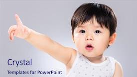  Presentation with baby labor - Amazing PPT layouts having grey puzzle - baby with finger point backdrop and a sky blue colored foreground