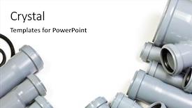  Presentation with sewer pipes - Presentation design consisting of grey pvc sewer pipes background and a white colored foreground