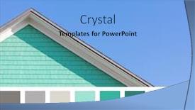  Presentation with peppermint - PPT layouts with grey-rooftop-with-shingle-wall background and a light blue colored foreground