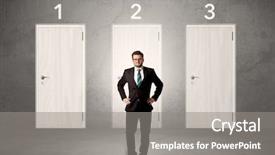  Presentation with room - PPT theme enhanced with grey room with three background and a  colored foreground