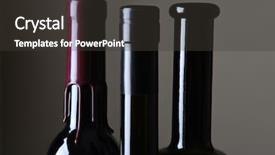  Presentation with bottling wine - Theme featuring grey seals - closeup of three wine bottle background and a dark gray colored foreground