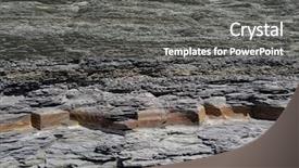  Presentation with cliff - PPT theme having grey shale cliff background background and a gray colored foreground