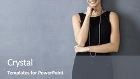  Presentation with nails cocktail - Slide deck featuring grey square - beautiful young woman in cocktail background and a gray colored foreground