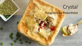  Presentation with turkey - Amazing presentation theme having grey square - composition with turkey pot pie backdrop and a yellow colored foreground