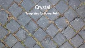  Presentation with road stop sign - Presentation theme enhanced with grey square - stone road background in gray background and a gray colored foreground