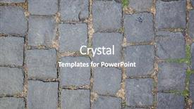  Presentation with road stop sign - Beautiful slide deck featuring grey square - stone road background in gray backdrop and a gray colored foreground