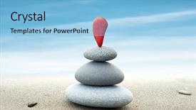  Presentation with abstract simple - PPT theme consisting of grey stones arranged in pyramid background and a light blue colored foreground