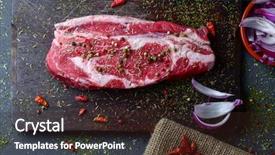  Presentation with oregano - Theme featuring grey strips - high angle view background and a wine colored foreground