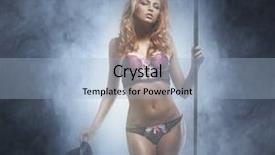  Presentation with film strip projector - Presentation theme consisting of grey strips - young and beautiful redhead strip background and a light blue colored foreground