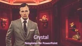  Presentation with classic - Colorful slide deck enhanced with grey suit sitting on chair backdrop and a tawny brown colored foreground