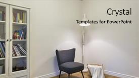  Presentation with living room - Presentation theme having grey upholstered chair in living background and a light gray colored foreground