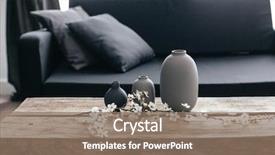  Presentation with rustic spring - Slides featuring grey vases and spring flower background and a coral colored foreground