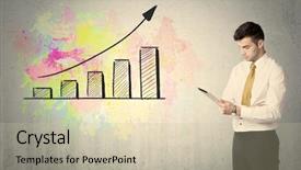  Presentation with modern elegant - Slide set featuring grey wall background with exponential background and a soft green colored foreground