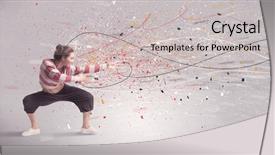  Presentation with spray - Colorful PPT theme enhanced with grey wall background with lines backdrop and a light gray colored foreground