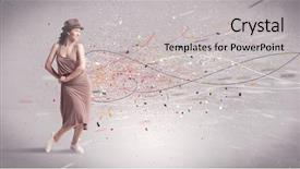  Presentation with lines - Cool new presentation design with grey wall background with lines backdrop and a light gray colored foreground