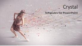  Presentation with spray - Cool new presentation design with grey wall background with lines backdrop and a light gray colored foreground