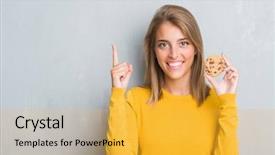  Presentation with chocolate chip - Presentation theme consisting of grey wall eating chocolate chip background and a yellow colored foreground