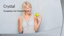  Presentation with open bible over grunge sandstone - Audience pleasing slides consisting of grey wall eating green apple backdrop and a  colored foreground