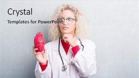  Presentation with brain thinking - Cool new presentation theme with grey wall holding red heart backdrop and a light gray colored foreground