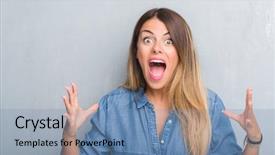  Presentation with denim - Beautiful PPT theme featuring grey wall wearing denim outfit backdrop and a teal colored foreground