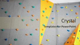  Presentation with climbing - Beautiful slide set featuring grey wall with climbing holds backdrop and a soft green colored foreground