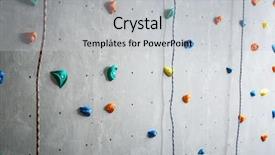  Presentation with indoor rock climbing - Slide set having grey wall with climbing holds background and a light gray colored foreground
