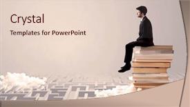  Presentation with pile of pine pellets - Presentation theme with grey wall with clouds labirynth background and a  colored foreground