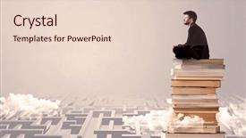  Presentation with pile of pine pellets - Cool new slides with grey wall with clouds labirynth backdrop and a  colored foreground