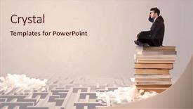  Presentation with pile of pine pellets - Cool new slides with grey wall with clouds labirynth backdrop and a  colored foreground