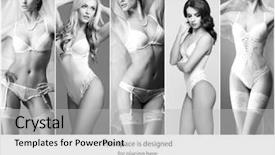  Presentation with black girls - Audience pleasing theme consisting of greyscale - black and white bridal lingerie backdrop and a light gray colored foreground