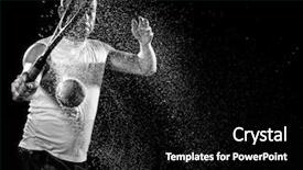  Presentation with tennis - Cool new theme with greyscale - tennis action shot backhand studio backdrop and a black colored foreground