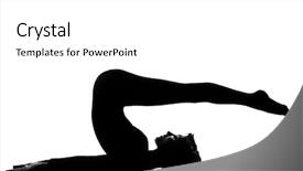  Presentation with fitness - PPT theme enhanced with greyscale - woman exercising lying on back background and a white colored foreground