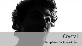  Presentation with silhouette of man worship - Amazing slide deck having greyscale - young man looking up portrait backdrop and a light gray colored foreground