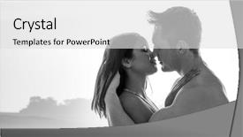  Presentation with couple kiss - Cool new theme with greyscale image of an attractive backdrop and a light gray colored foreground