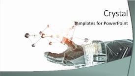  Presentation with spaceman - Slide set with grid 3d - hand of spaceman mixed media background and a white colored foreground