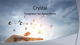  Presentation with connection - Beautiful PPT theme featuring grid 3d - innovative connection technologies 3d rendering backdrop and a light blue colored foreground