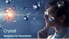  Presentation with interaction - Slide set featuring grid 3d - wireless interaction and connection mixed background and a ocean colored foreground