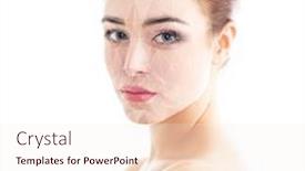  Presentation with healthy aging - Slides featuring grid-showing-facial-lifting-effect background and a sky blue colored foreground